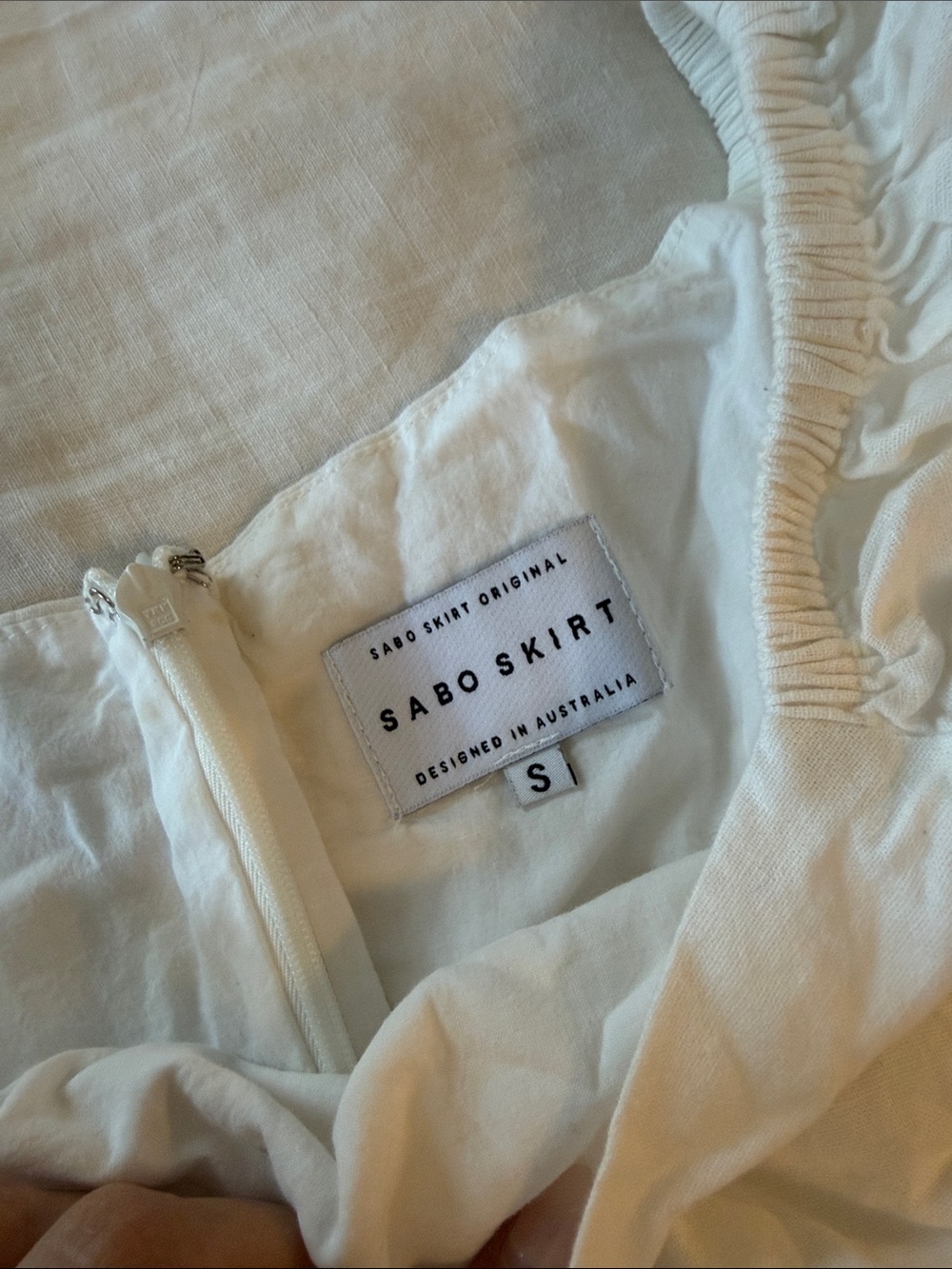Sabo Skirt White Puff-Sleeve Cutout Mini Dress - Picture 2 of 5